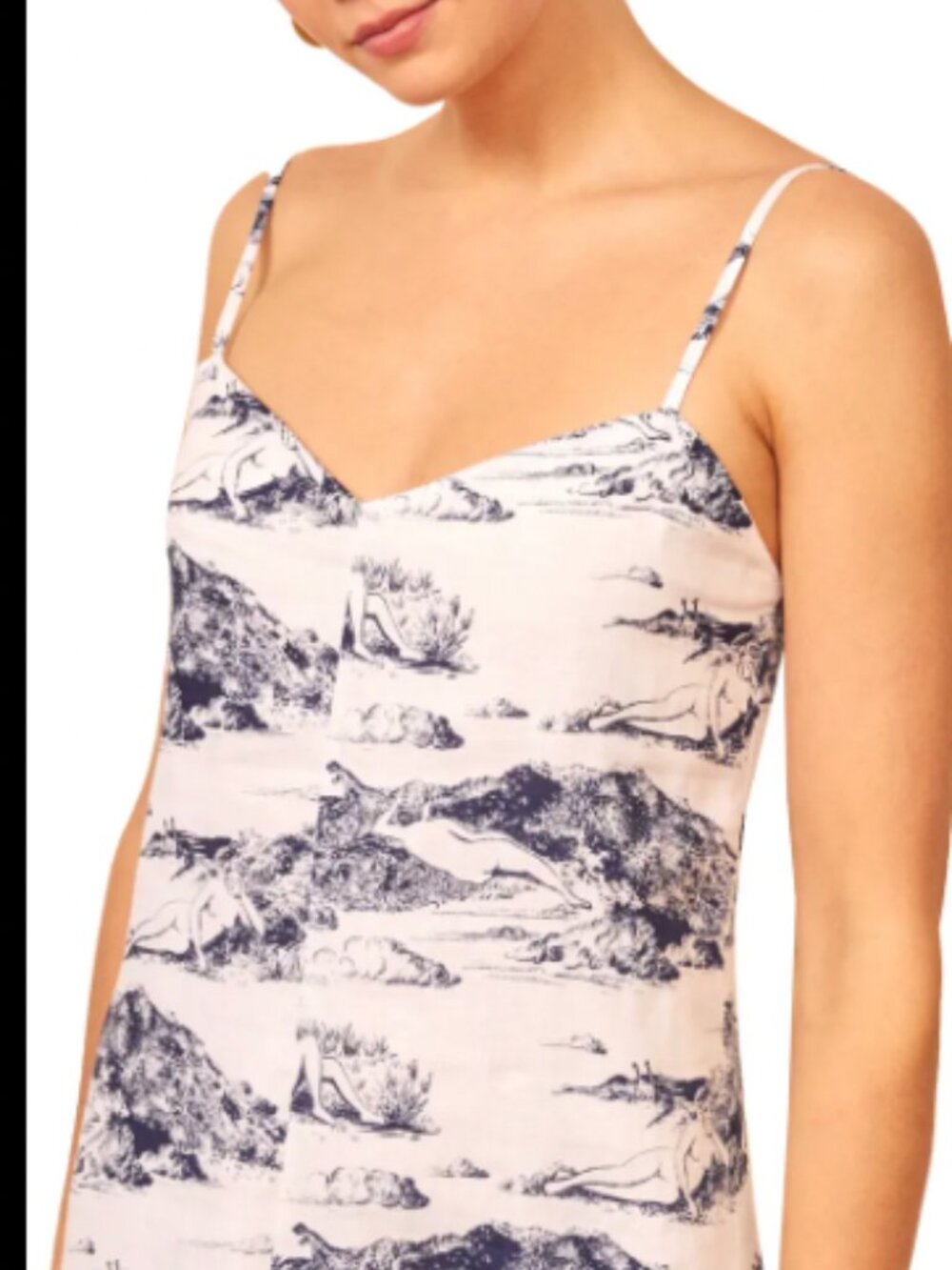 Reformation - Gisele linen dress in Covina naked lady print size M